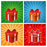 Set of colorful gift boxes