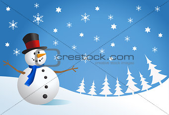 Snowman, vector illustration 