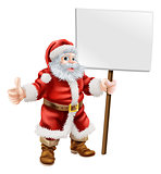 Santa holding sign and doing thumbs up