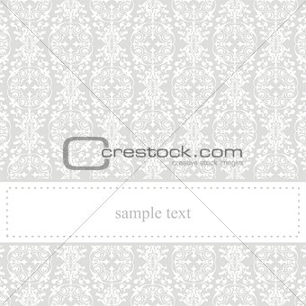Classic, elegant vector card or invitation for party, birthday or wedding with white lace.