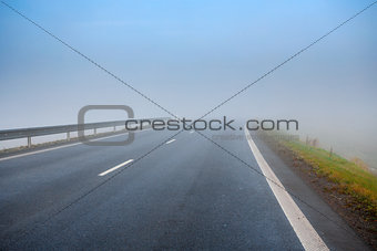 Road going in to the fog