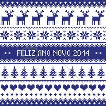 Feliz Ano Novo 2014 - protuguese happy new year pattern
