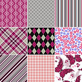 Set seamless colorful vintage pattern
