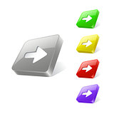 3d web button with arrow icon