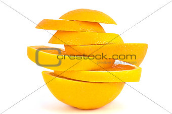 Pieces of the orange.