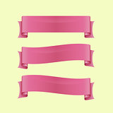 Set of pink sleek web ribbon
