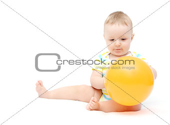 little baby with balloon