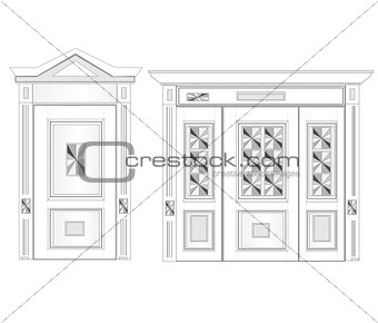 White door on isolated background