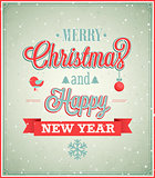 Merry Christmas and Happy New Year typographic design.