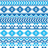 Aztec tribal seamless blue and navy pattern