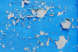 cracked blue paint surface as grunge background
