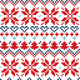 Christmas Nordic seamless pattern ( blue and red )