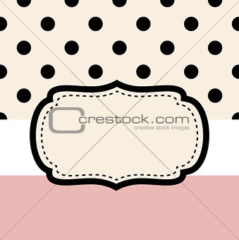 Wedding retro frame or invitation card ( pink & black )