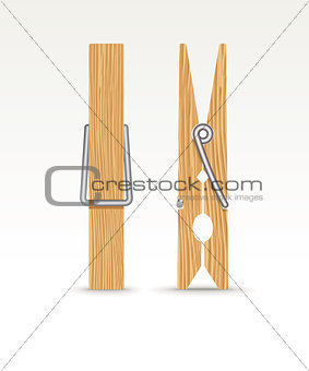 Wooden cloth clips
