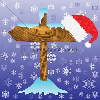 winter arrow and Santa hat