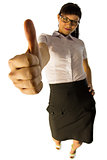 Business lady with thumb up