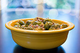Brussel Sprouts with Pancetta Bokeh Background
