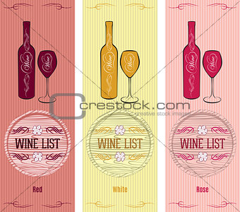 set of vector patterns for wine list