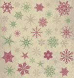 Vintage background with snowflakes