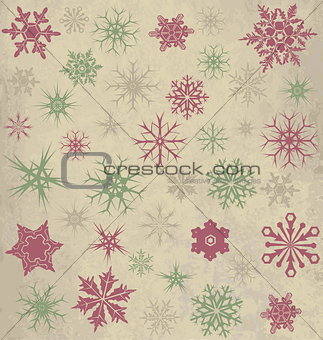 Vintage background with snowflakes