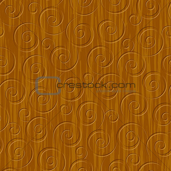 seamless abstract wood carved floral ornament
