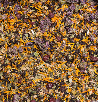 Texture of herbal tea 