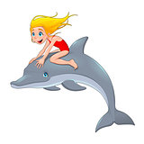 Girl and the dolphin.
