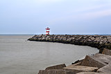 red lighthouse on North sea