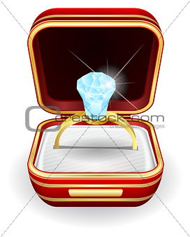 engagement rings in gift box