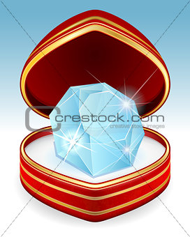 Big brilliant diamond in gift box