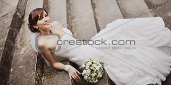 Gorgeous smiling young beautiful bride