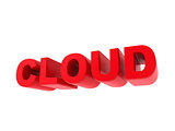 Cloud - Red Text Isolated on White.