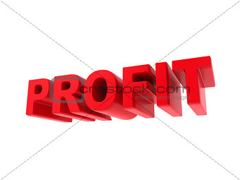 Profit - Red Text Isolated on White.
