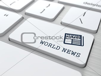 World News Concept on white Keyboard Button.