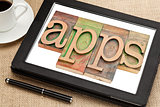 apps word on digital tablet