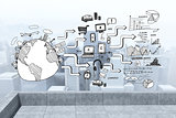 Composite image of global business graphic