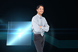 Composite image of smiling asian businessman