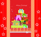 Christmas card with gift boxes