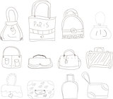 collection of hand drawn l bags