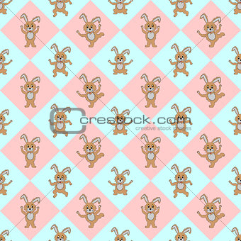 Design seamless colorful diamond children pattern with funny car