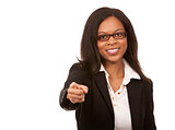 black business woman pointing
