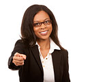 black business woman pointing
