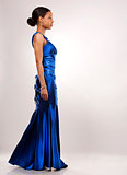 black woman in evening gown