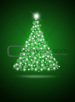 Christmas tree from white balls