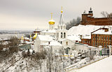 Winter december view of Church Elijah the Prophet and Kremlin Ni