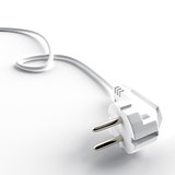 light cable and electric plug on a white background