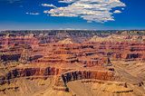 Grand Canyon scenic view with blue sky and clouds