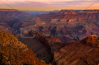 Grand Canyon colorful landscape view at sunrise
