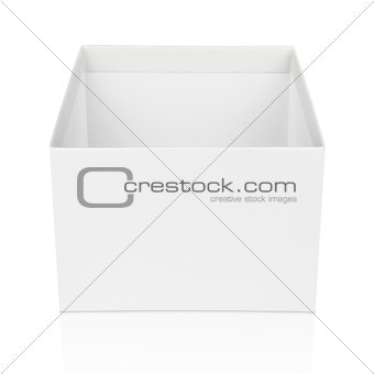 Open square box isolated on white