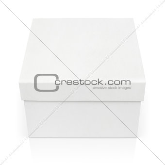 Closed square box isolated on white